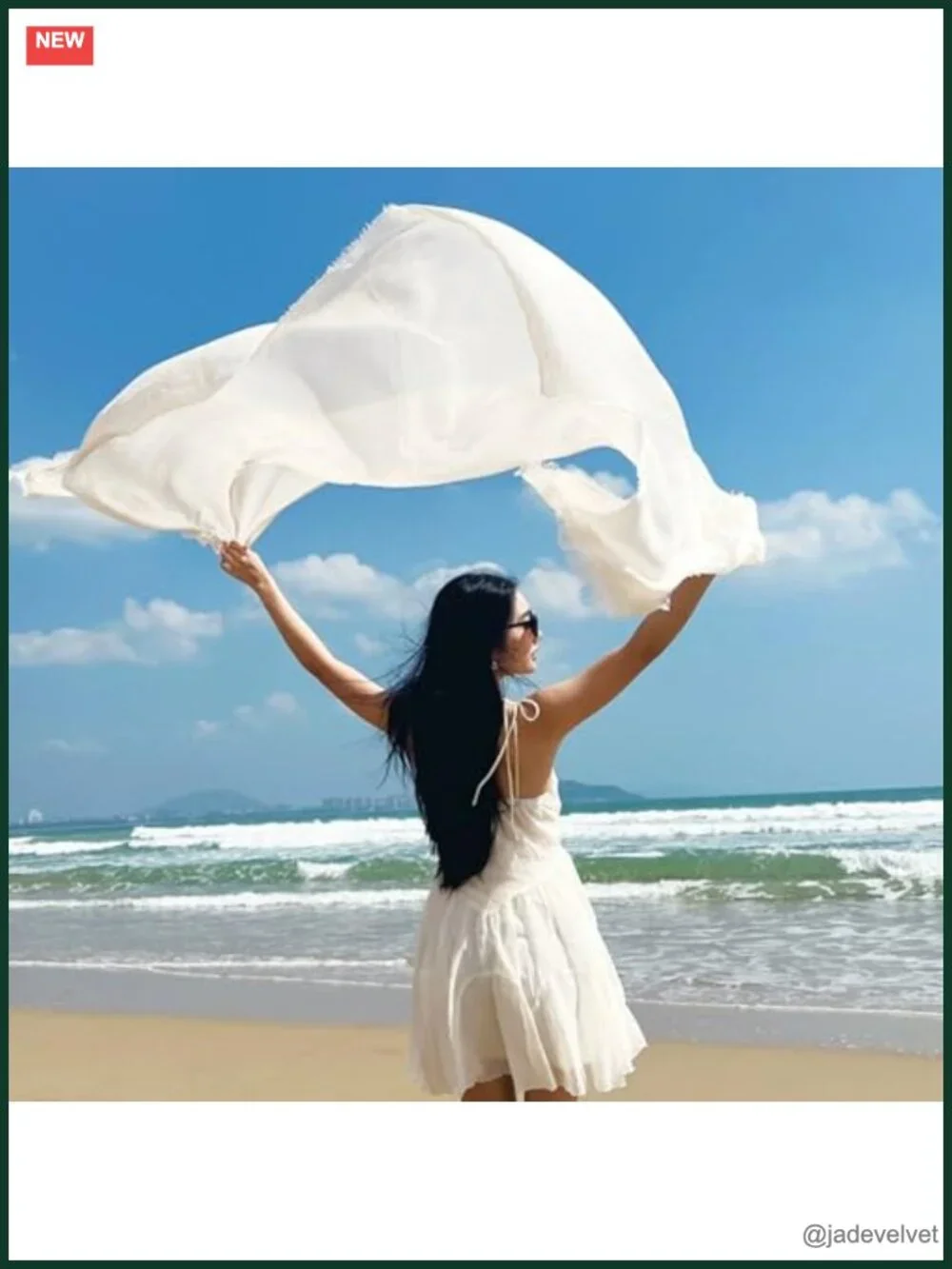 Lightweight Cotton Linen Silk Blend Scarf, Solid Long Shawl Wrap for Travel Work